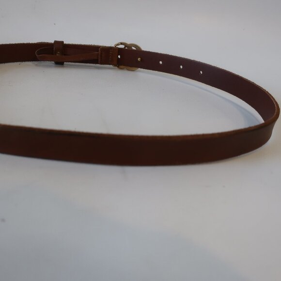 Authentic Gucci Brown Gold-Toned Interlocked GG Logo Buckle Pinhole Belt 80/32 - Picture 9 of 11